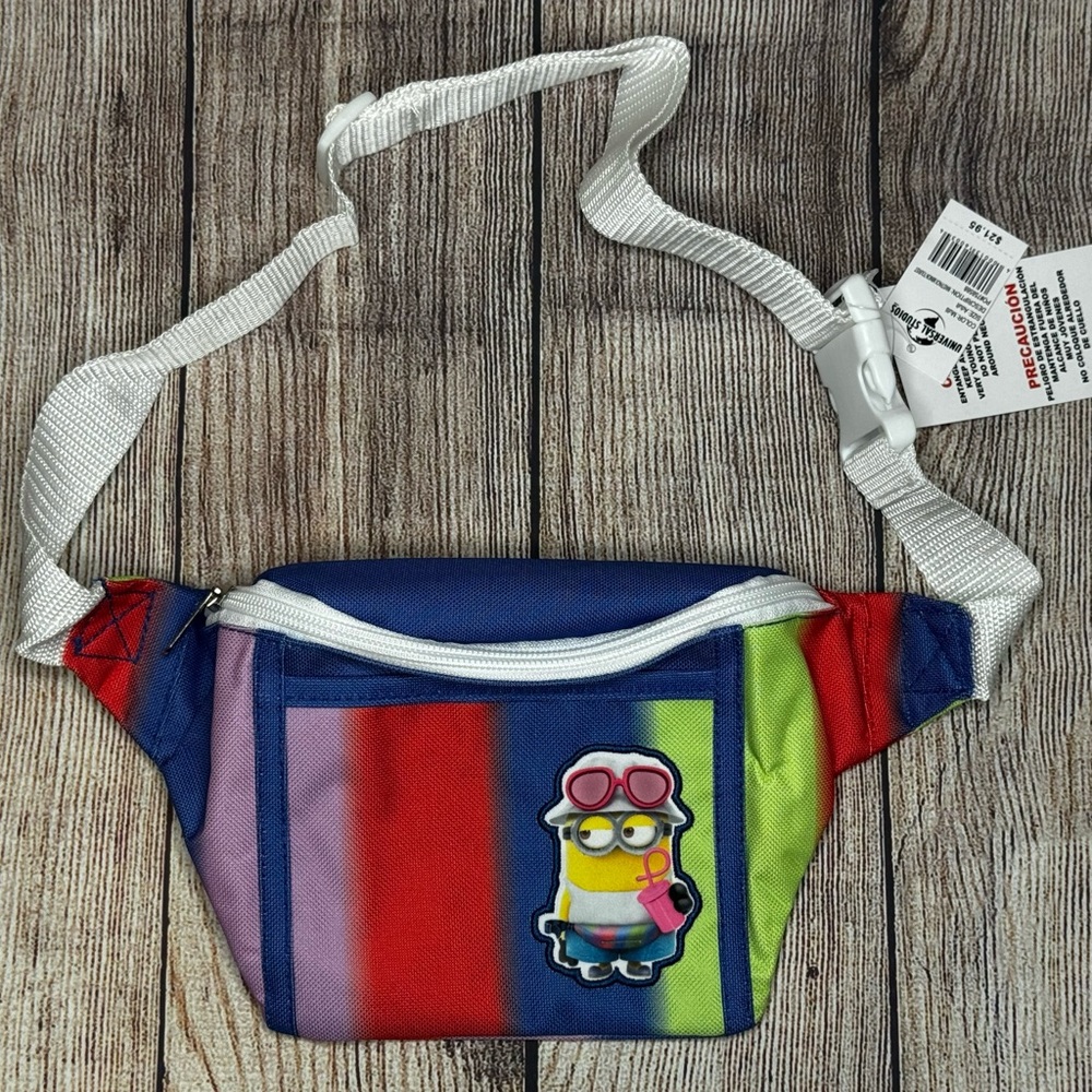 Minion rainbow colored fanny pack